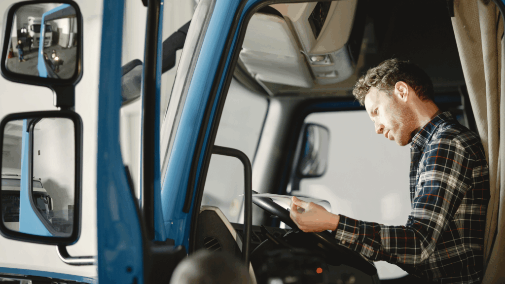 Commercial drivers preparing for a DOT physical exam from a certified nurse practitioner at a medical clinic